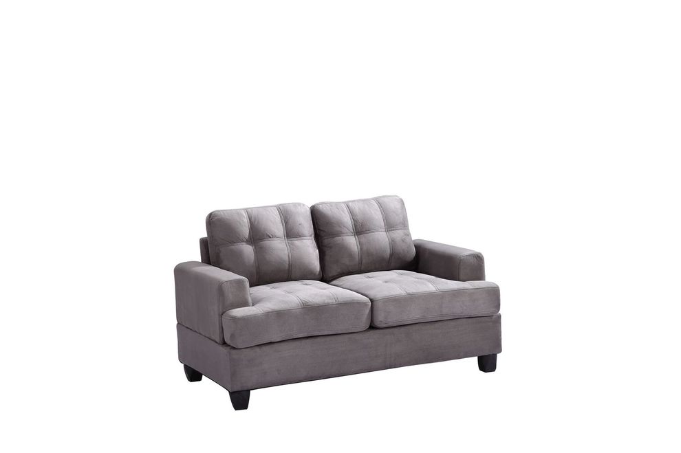 Gray microfiber affordable loveseat by Glory