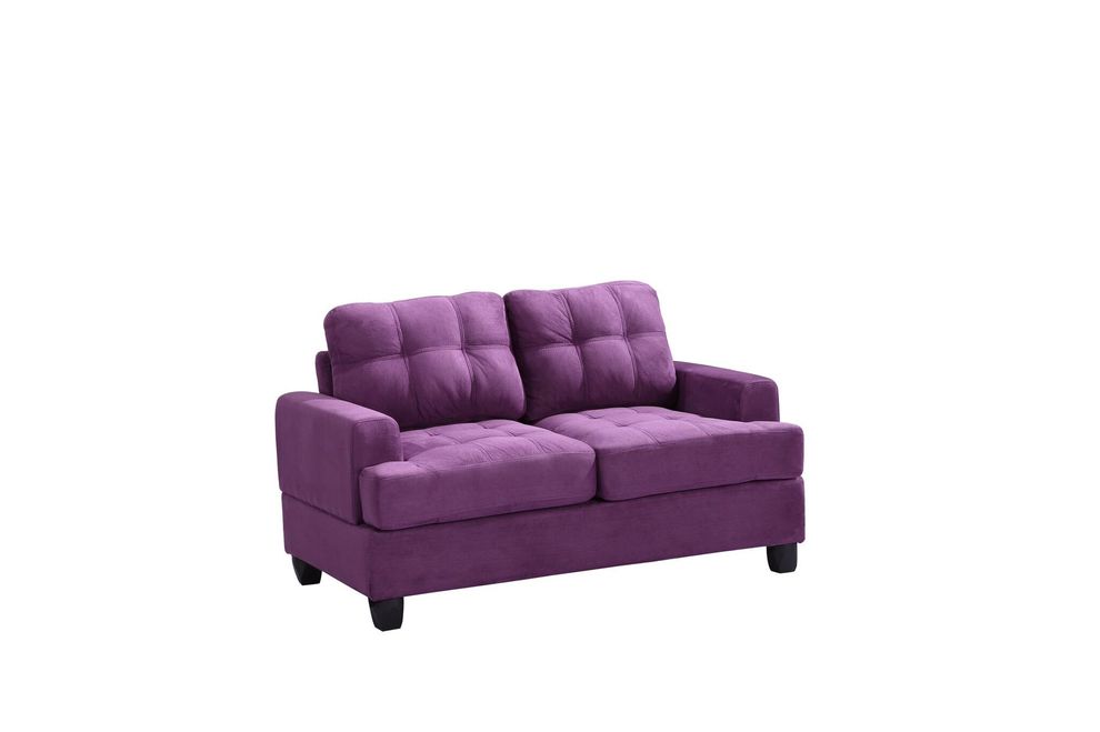 Purple microfiber affordable loveseat by Glory