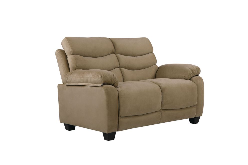 Affordable modern mocha micro suede loveseat by Glory