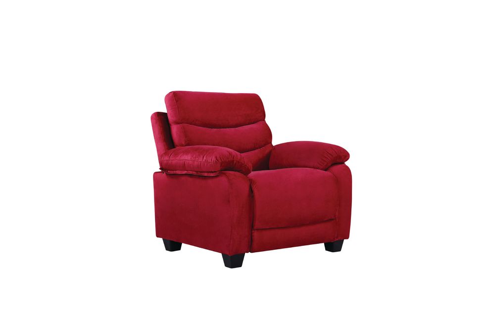 Affordable modern red micro suede chair by Glory