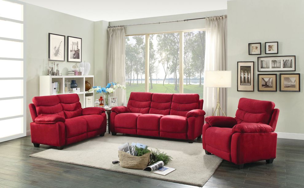 Affordable modern red micro suede sofa by Glory