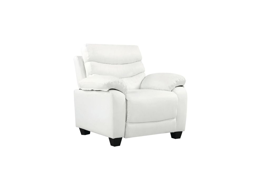Affordable modern white faux leather chair by Glory
