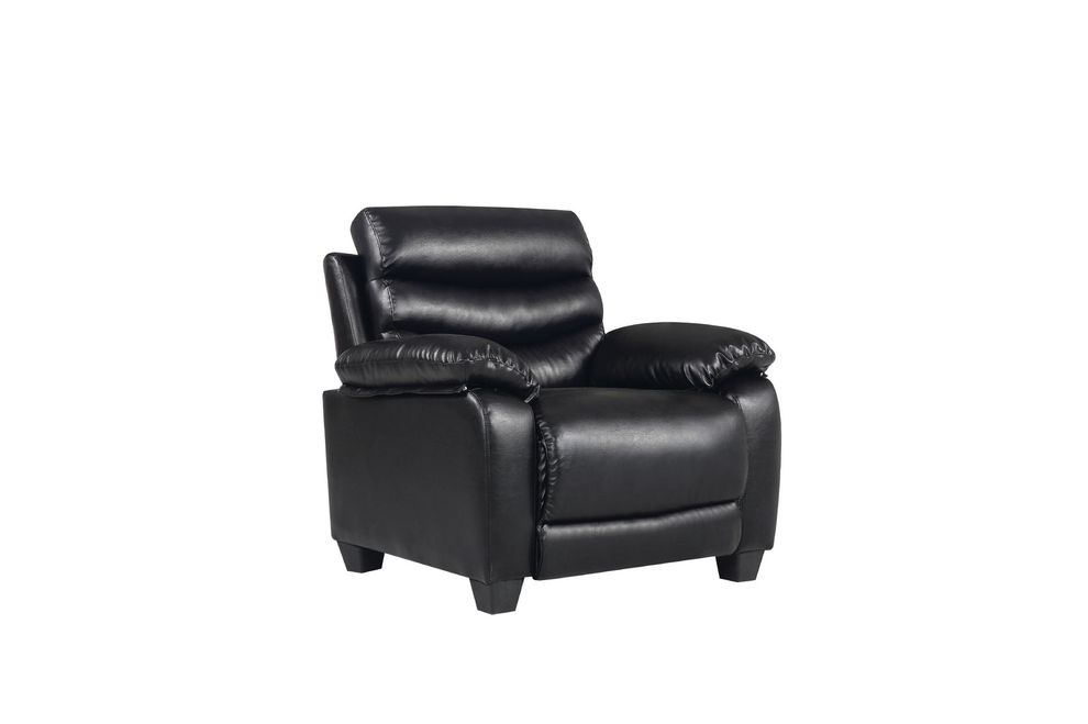 Affordable modern black faux leather chair by Glory