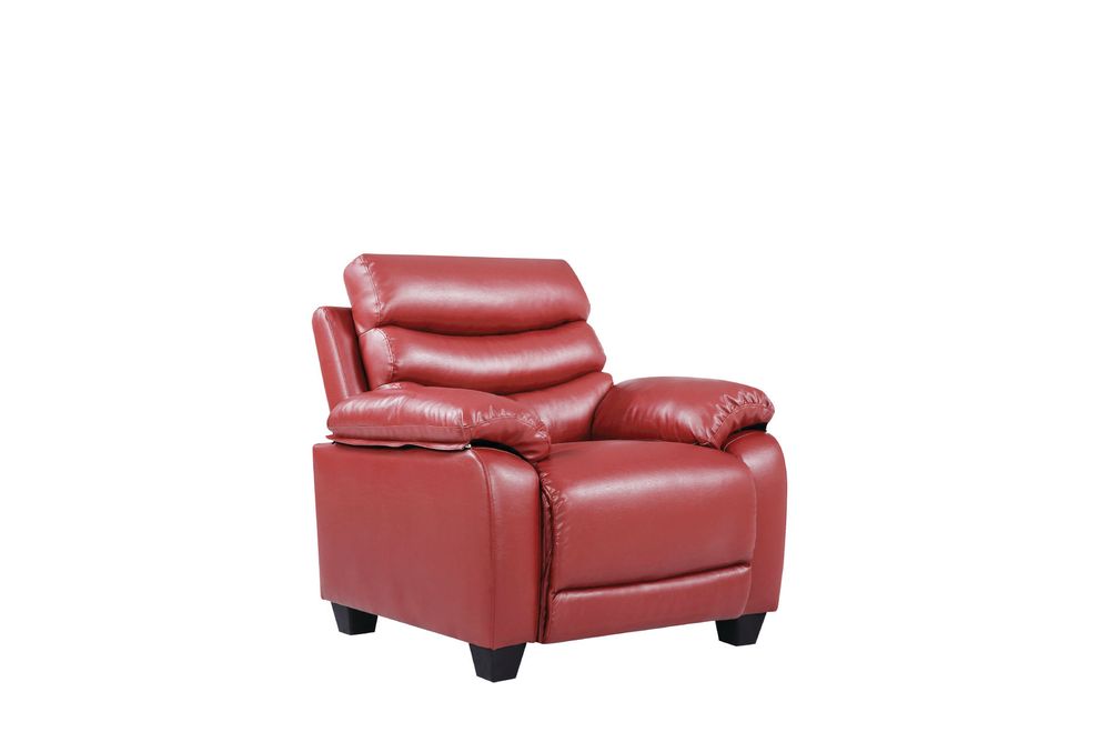 Affordable modern red faux leather chair by Glory