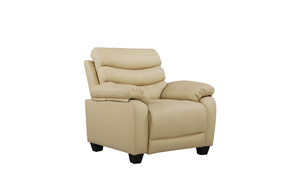 Affordable modern beige faux leather chair by Glory
