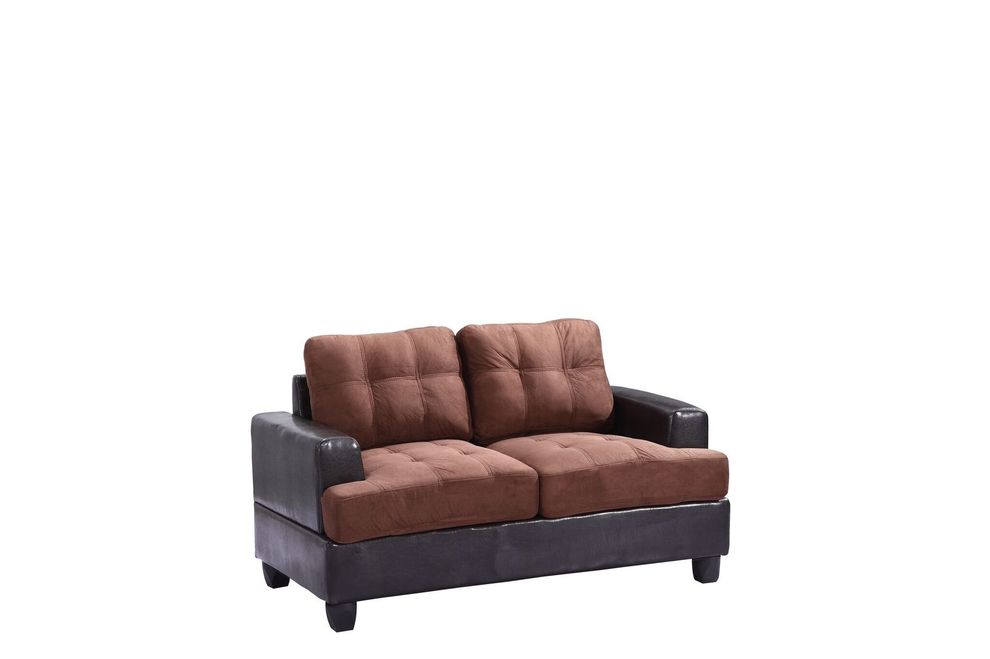 Chocolate microfiber affordable loveseat by Glory