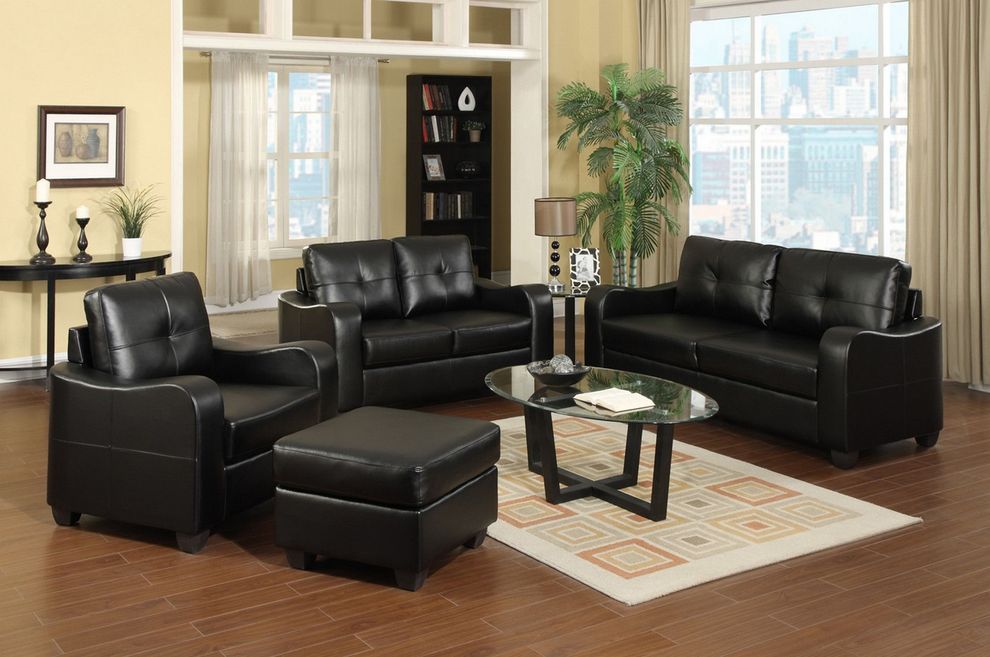 Black bonded leather sofa by Glory