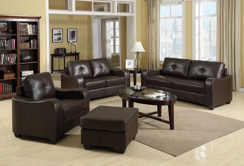 Brown bonded leather sofa by Glory