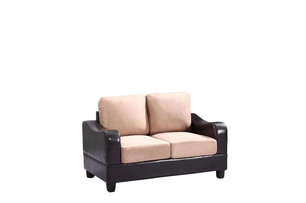 Modern affordable microfiber loveseat in saddle by Glory