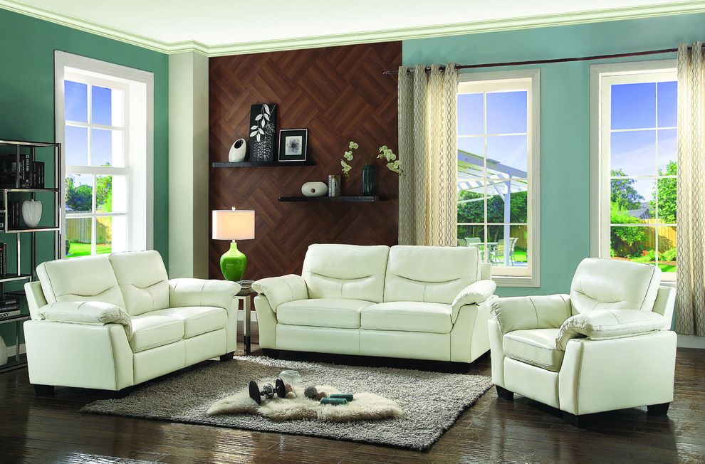 Faux leather comfortable sofa in white by Glory