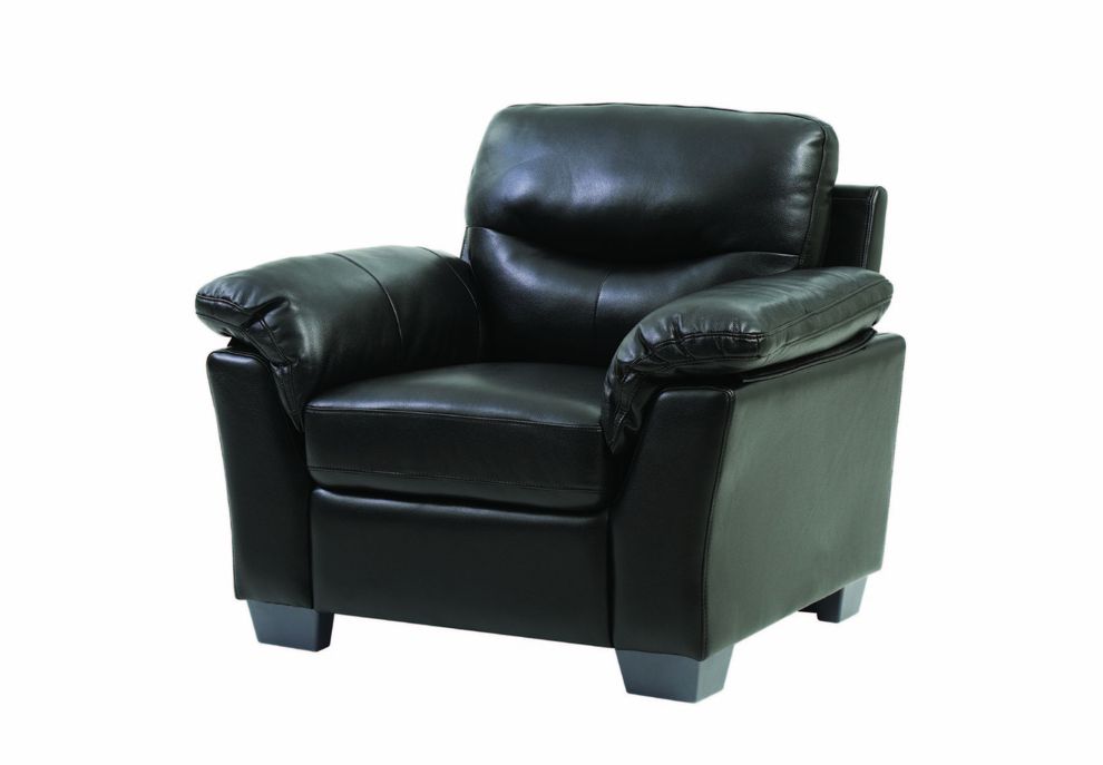Black faux leather comfortable chair by Glory