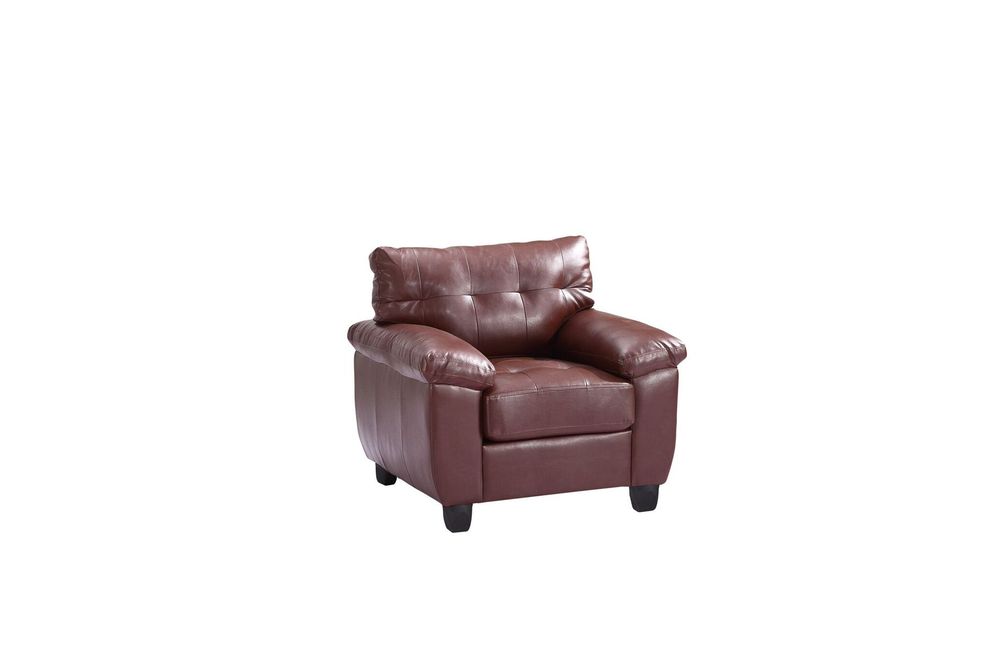 Affordable chair in brown bonded leather by Glory