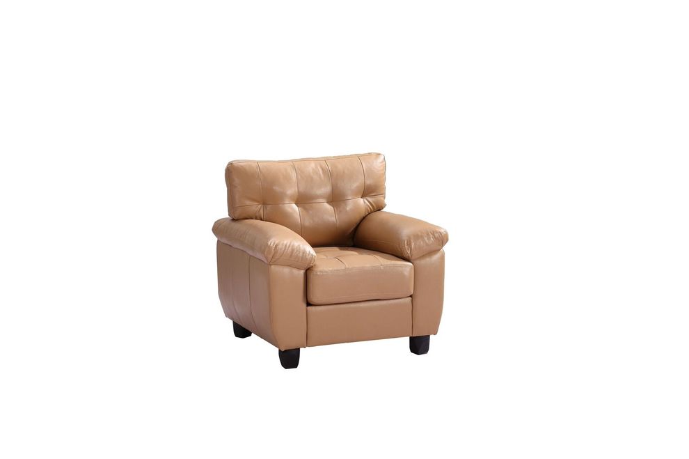 Affordable chair in tan bonded leather by Glory