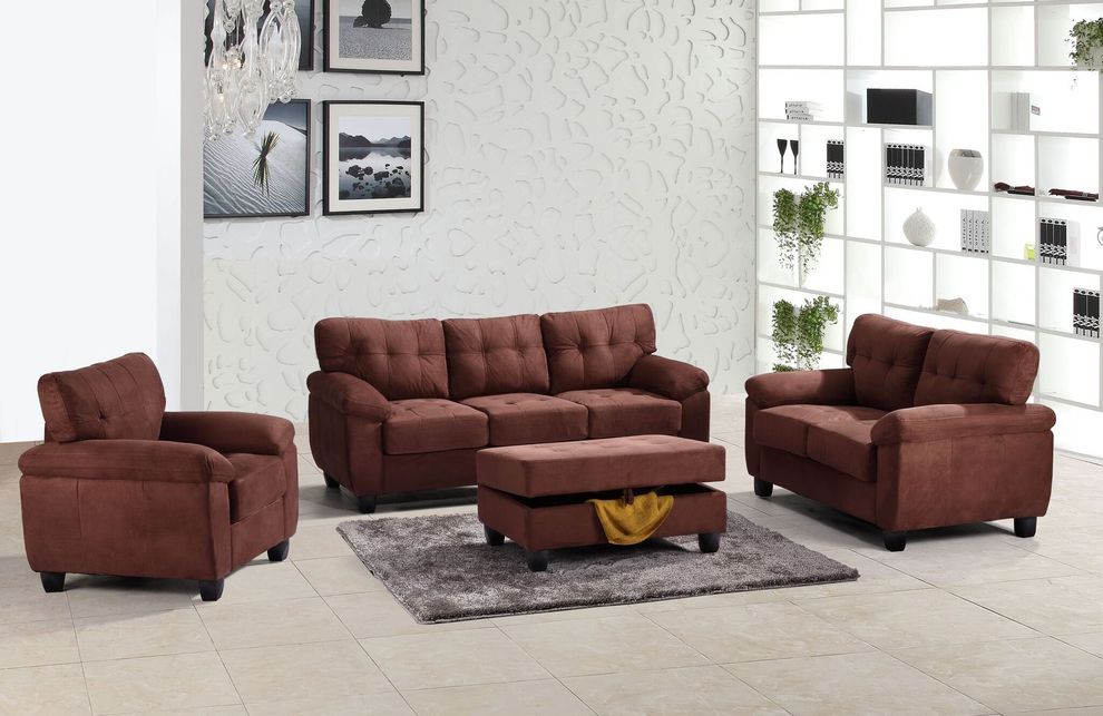 Affordable sofa in chocolate microfiber by Glory