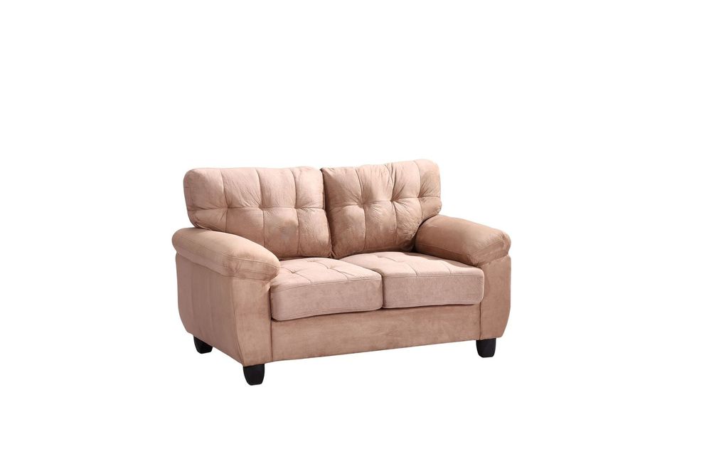 Affordable loveseat in saddle microfiber by Glory