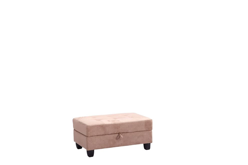 Affordable ottoman in saddle microfiber by Glory