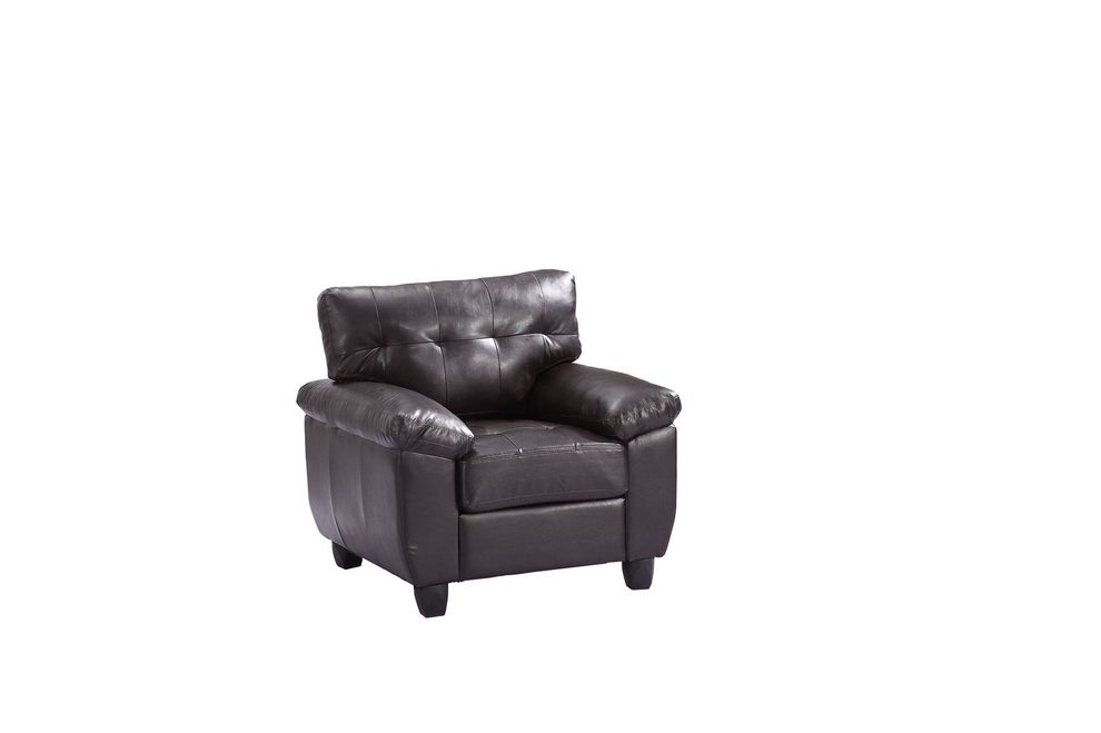 Affordable chair in cappuccino bonded leather by Glory