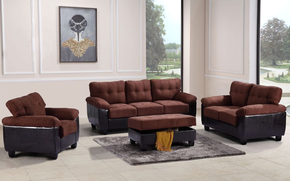 Affordable sofa in chocolate microfiber by Glory