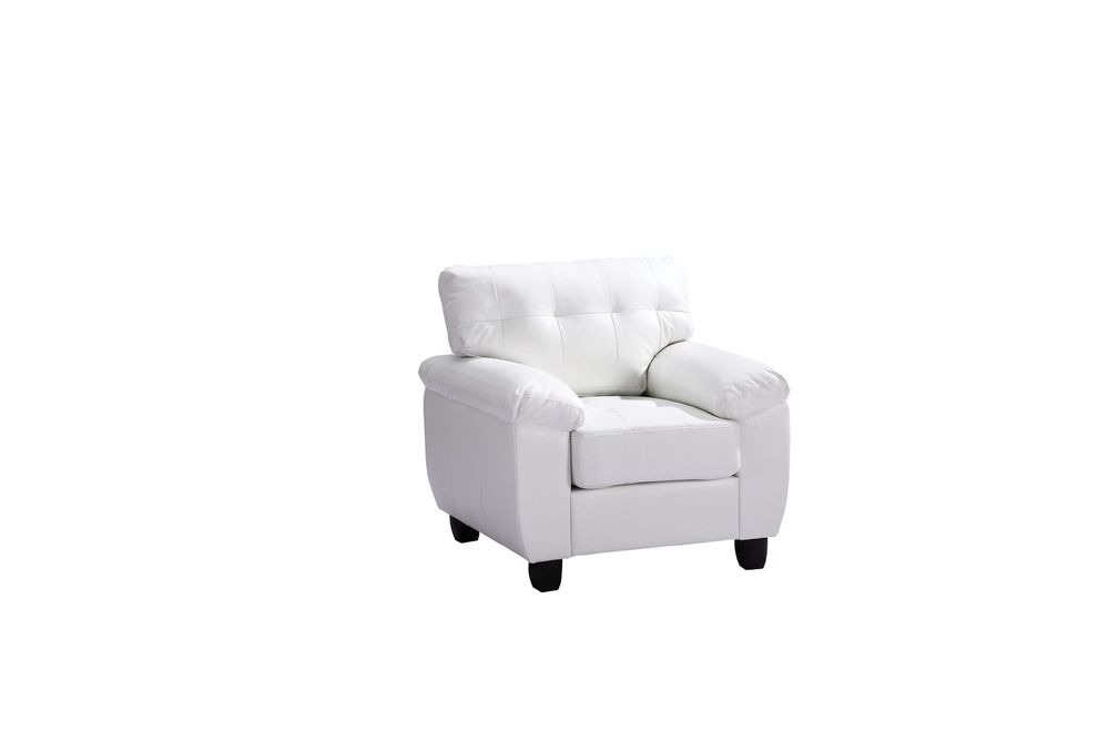 Affordable chair in white bonded leather by Glory