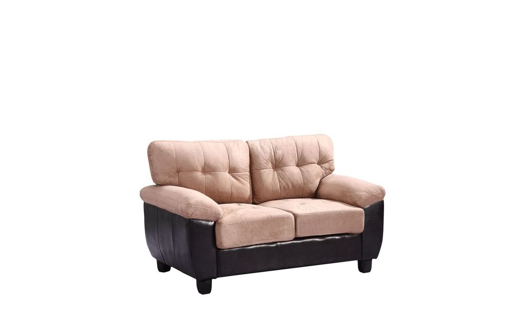 Affordable loveseat in saddle microfiber by Glory