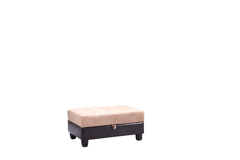 Affordable ottoman in saddle microfiber by Glory
