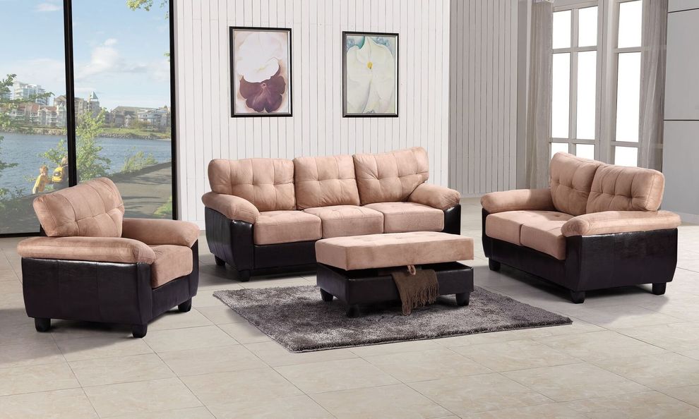 Affordable sofa in saddle microfiber by Glory