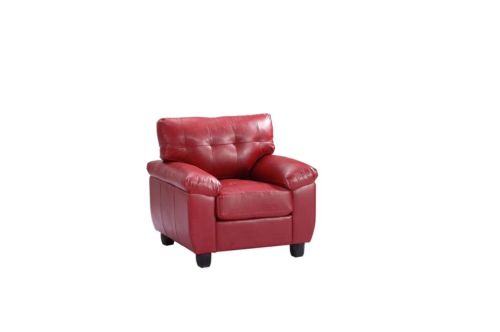 Affordable chair in red bonded leather by Glory