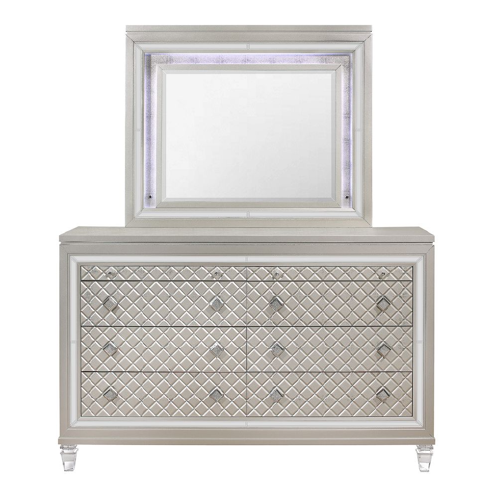 Glam style champagne finish dresser by Global