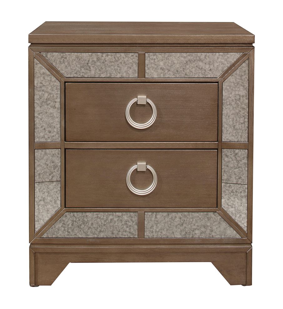 Gold glam style / mirrored accents nightstand by Global