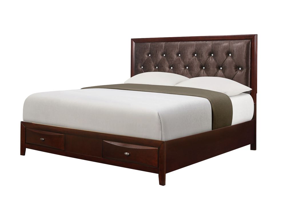 Tufted headboard / king size merlot bed by Global