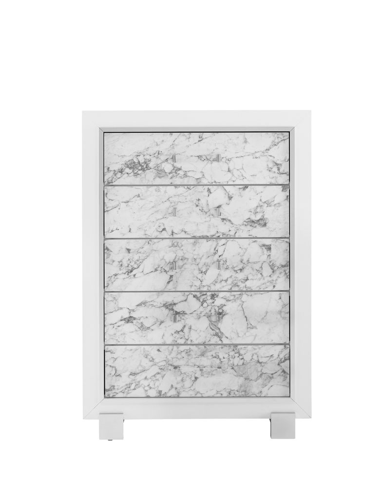 White exquisite finish chest by Global