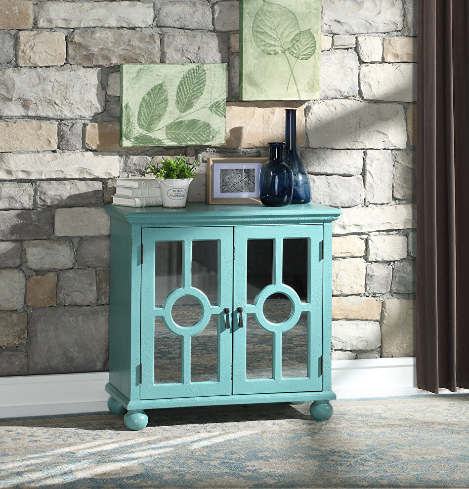 Antique aqua accent cabinet by Homelegance