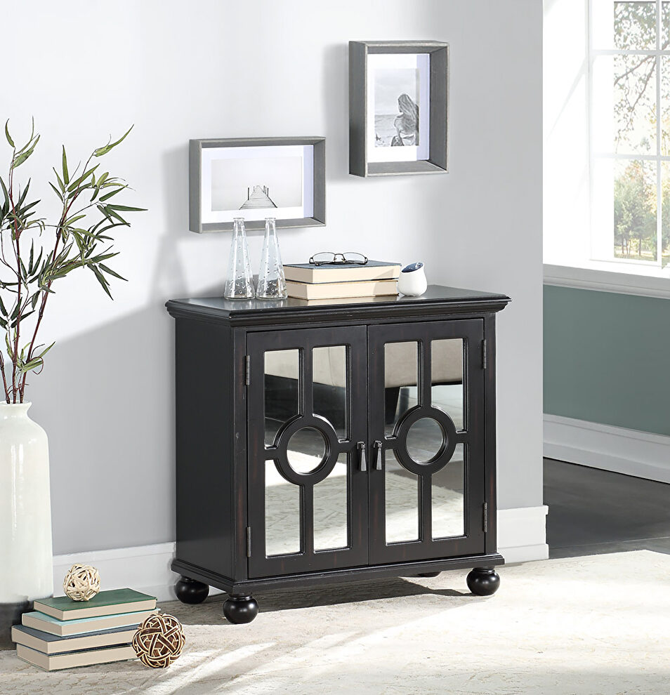 Antique black accent cabinet by Homelegance