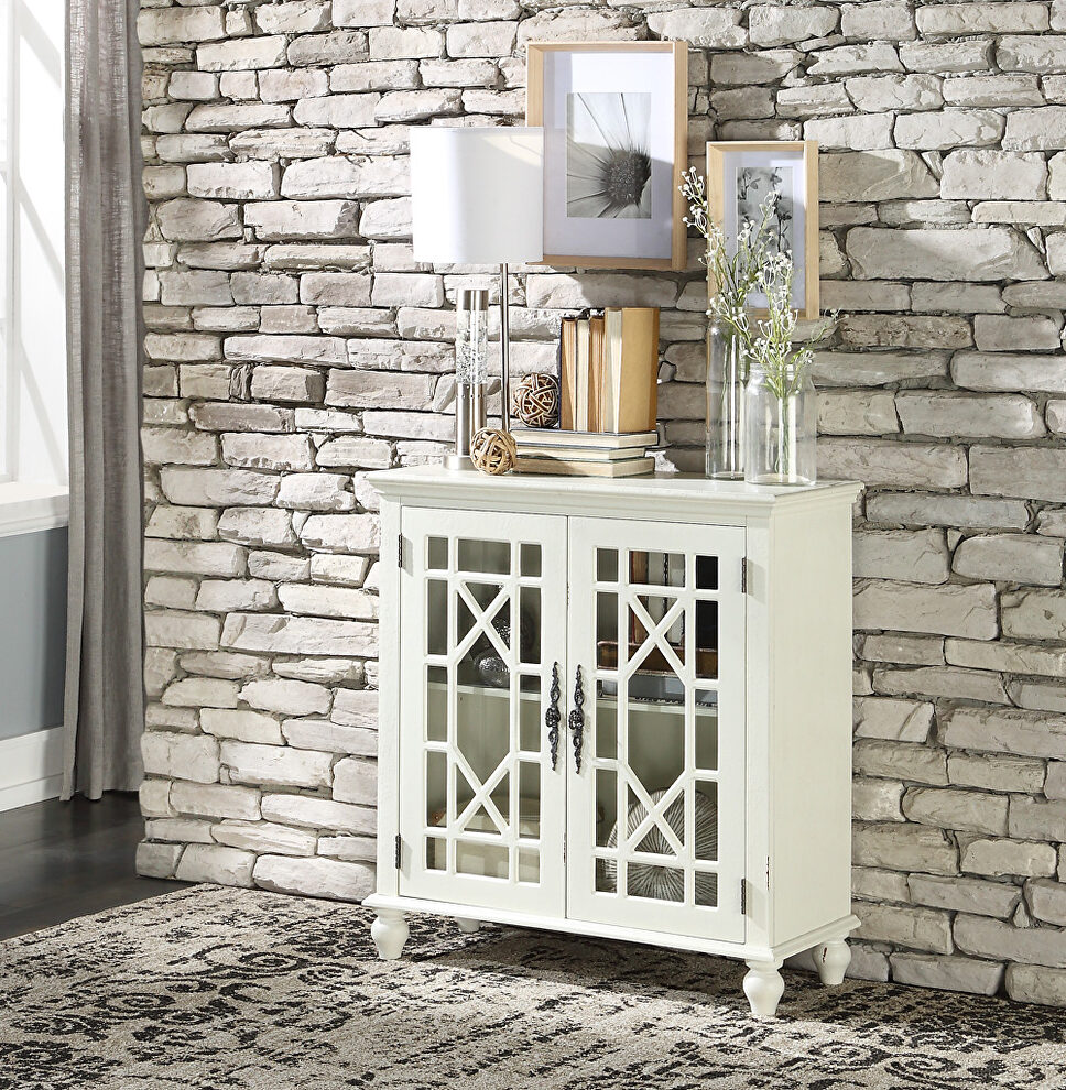 Antique white accent cabinet by Homelegance
