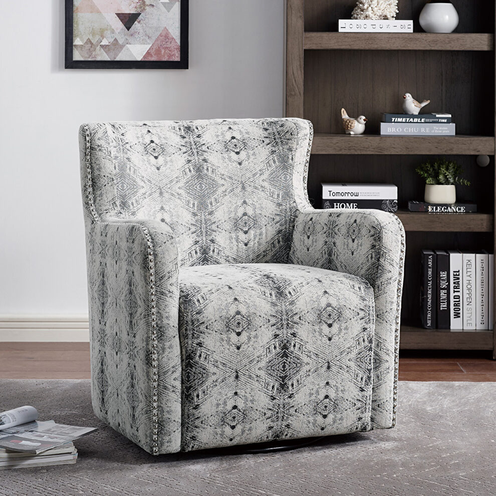 Multi-color chenille fabric upholstery swivel chair by Homelegance