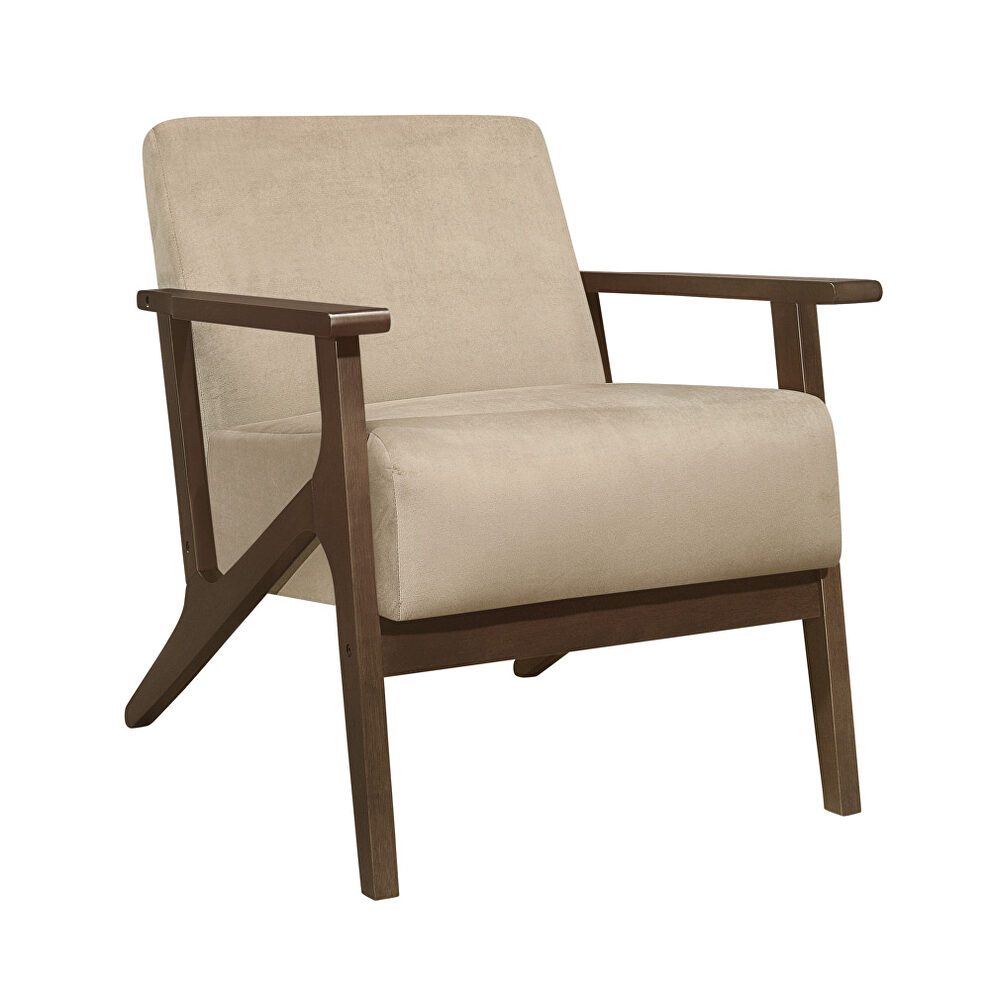 Light brown velvet accent chair by Homelegance