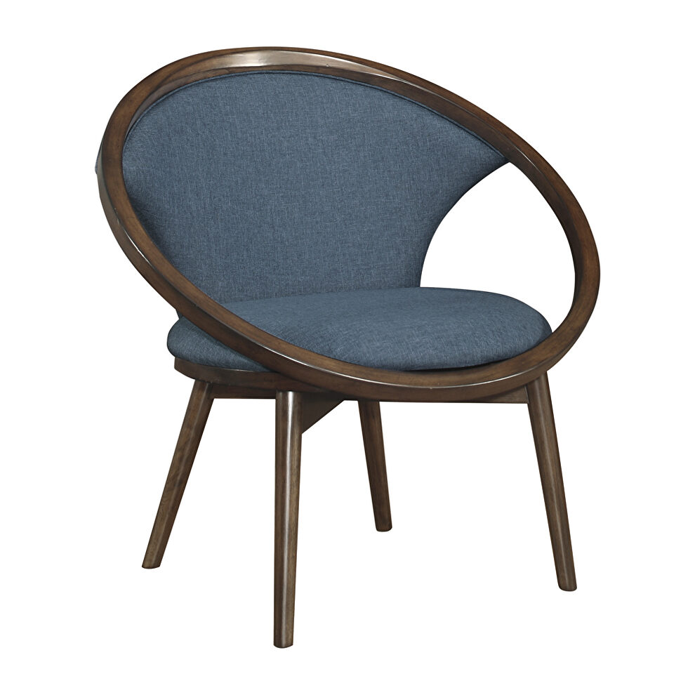 Blue tweed herringbone fabric upholstery accent chair by Homelegance