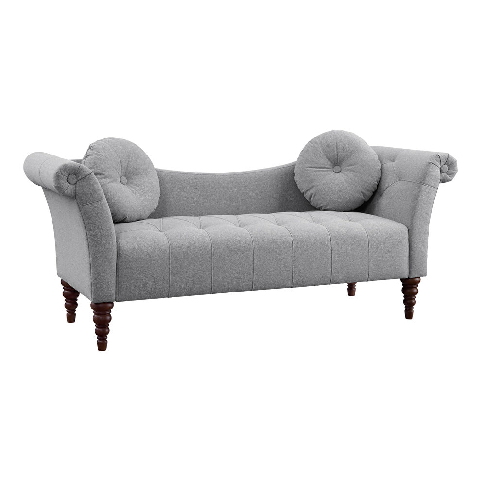Dove gray textured fabric upholstery settee by Homelegance