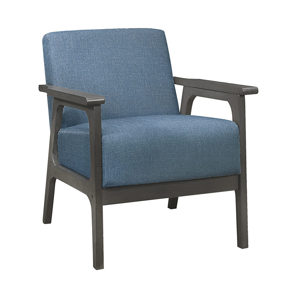 Blue textured fabric upholstery accent chair by Homelegance