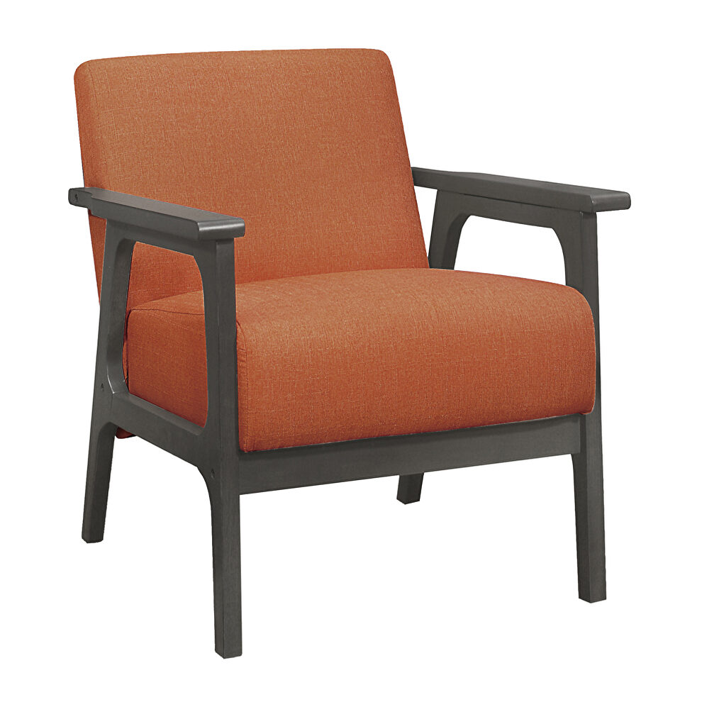 Orange textured fabric upholstery accent chair by Homelegance