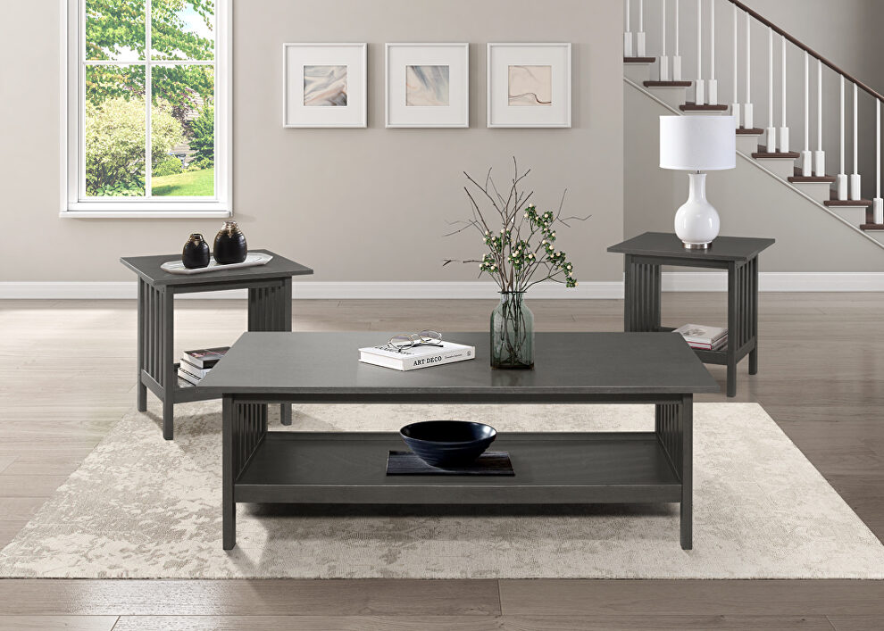 Antique gray finish 3-piece pack occasional set by Homelegance