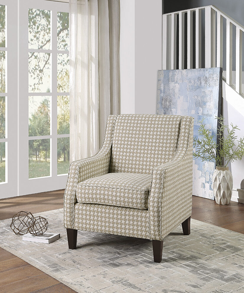 Khaki textured fabric upholstery accent chair by Homelegance