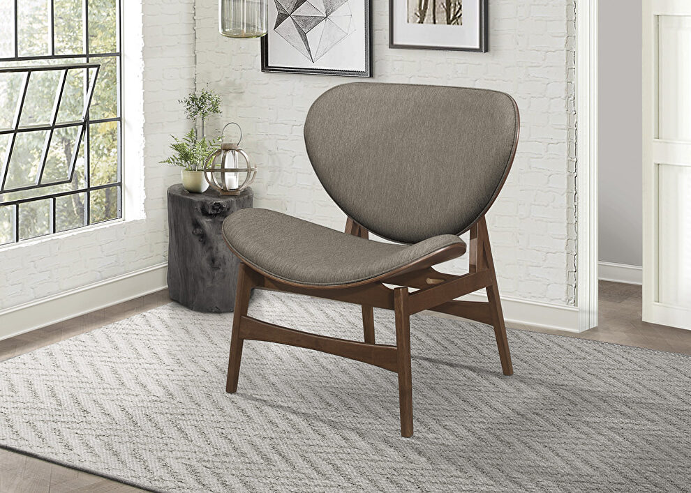 Brown gray textured fabric upholstery lounge chair by Homelegance