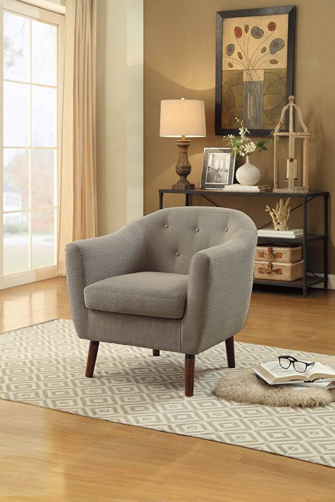 Beige textured fabric upholstery accent chair by Homelegance
