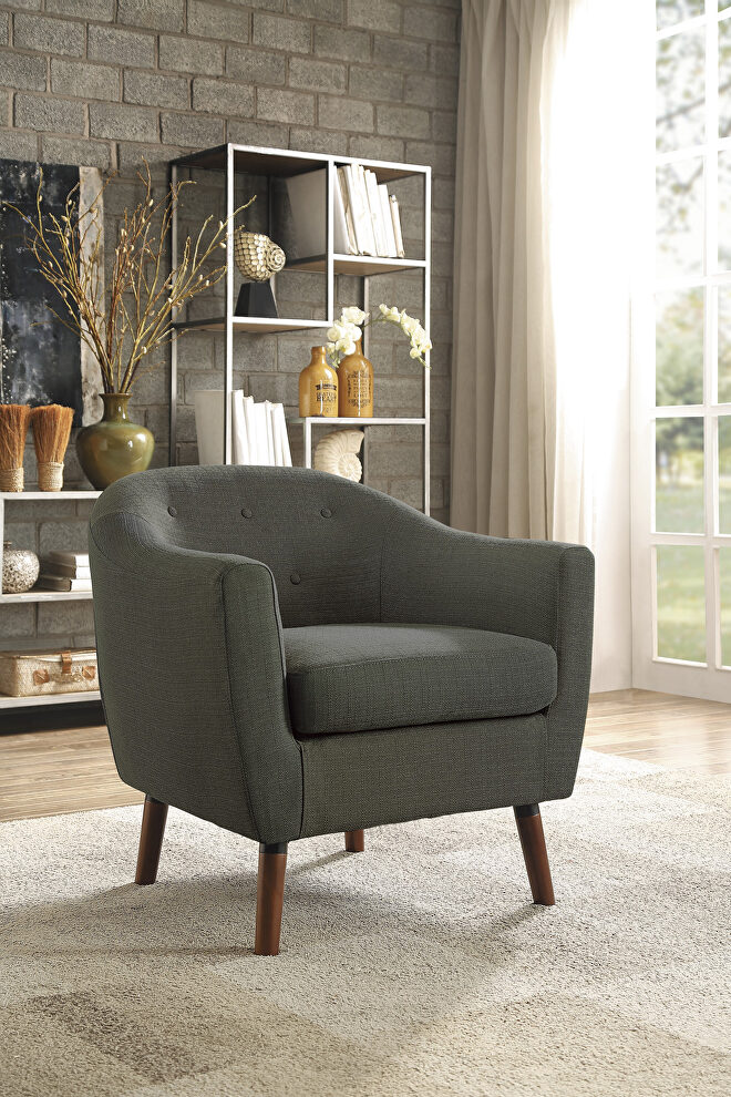 Gray textured fabric upholstery accent chair by Homelegance