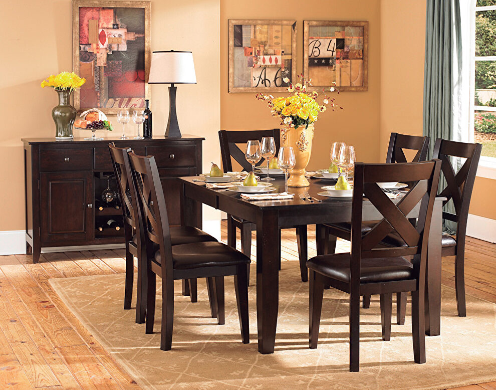 Warm merlot finish dining table by Homelegance