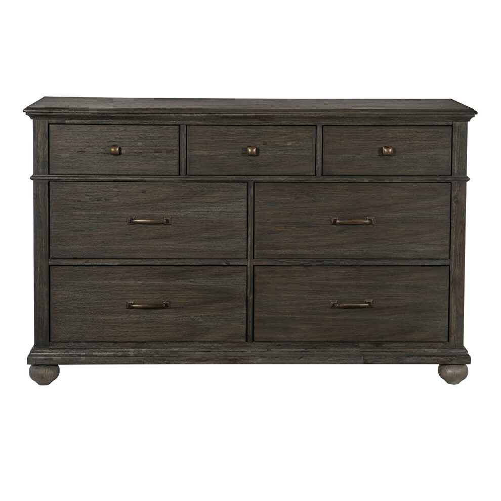 Wire-brushed rustic brown finish dresser by Homelegance