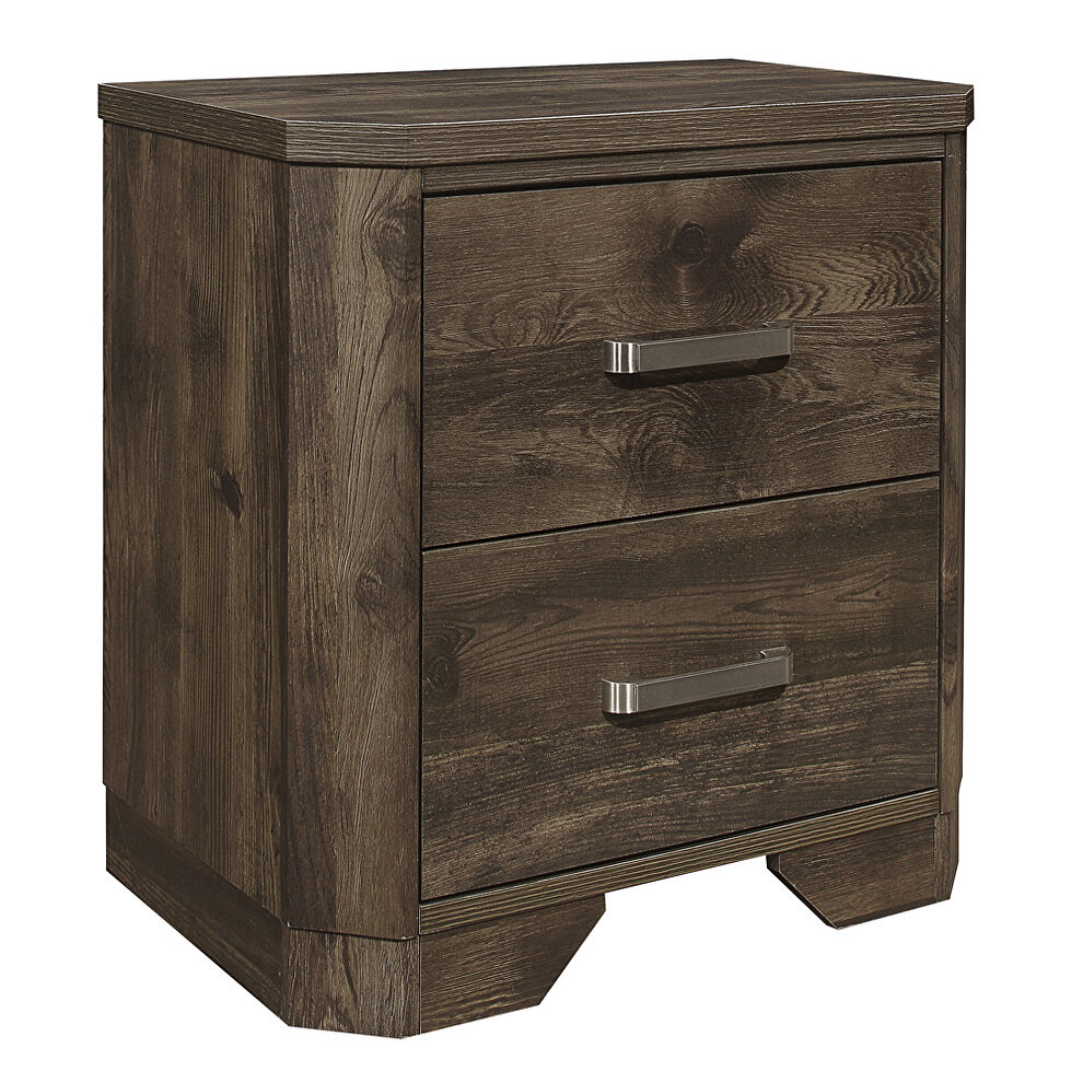 Rustic brown finish nightstand by Homelegance