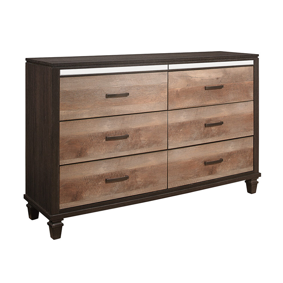 Brown and espresso finish dresser by Homelegance