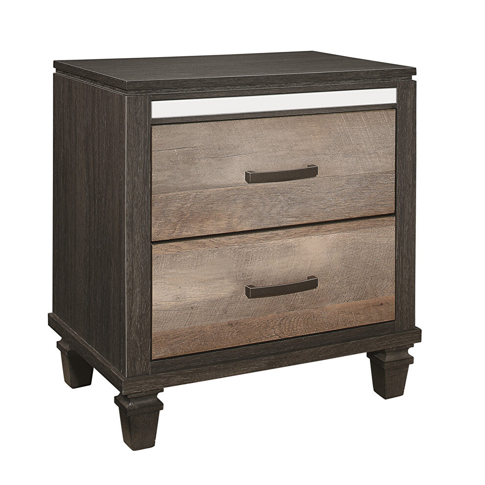 Brown and espresso finish nightstand by Homelegance